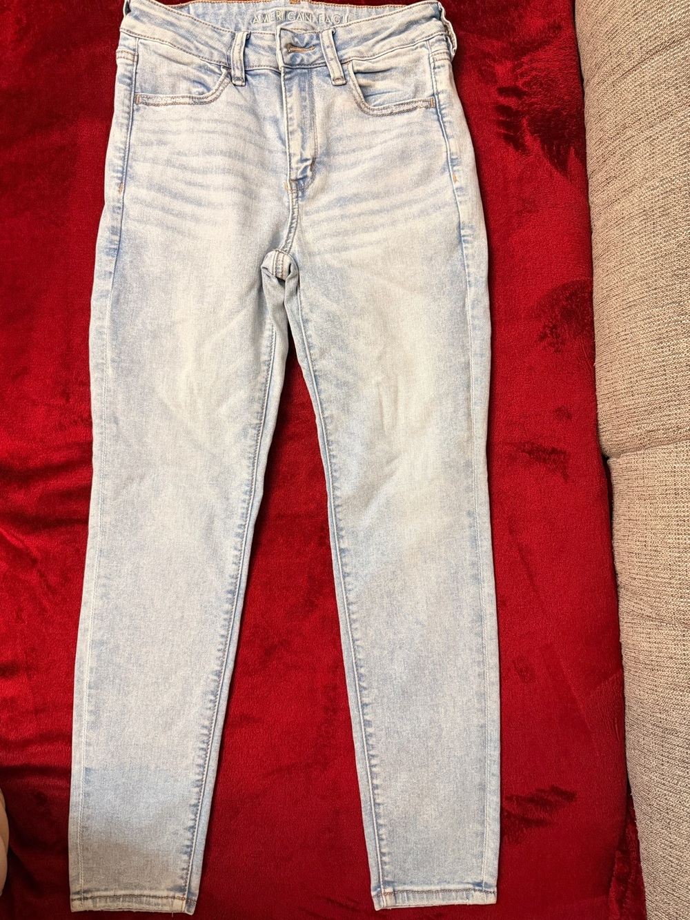 American Eagle Outfitters Pale Blue High-Rise Skinny Jeans